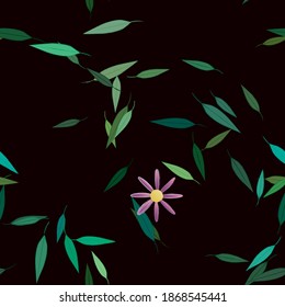 Blumenziermuster, Vektormuster. Nahtlose Design-Blätter Textur.