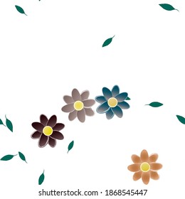 Floral ornamental vector pattern. Seamless design leafs texture.