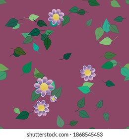 Floral ornamental vector pattern. Seamless design leafs texture.