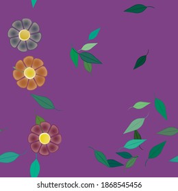 Floral ornamental vector pattern. Seamless design leafs texture.