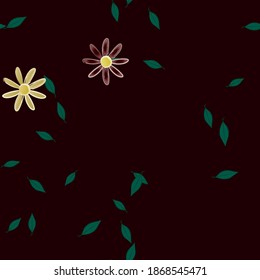 Floral ornamental vector pattern. Seamless design leafs texture.