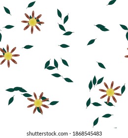 Floral ornamental vector pattern. Seamless design leafs texture.