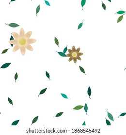 Floral ornamental vector pattern. Seamless design leafs texture.