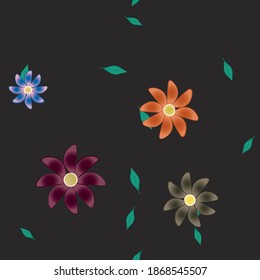 Floral ornamental vector pattern. Seamless design leafs texture.