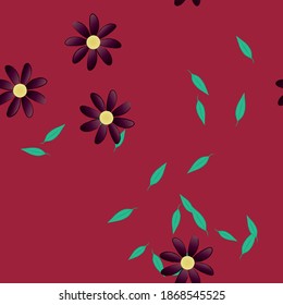 Floral ornamental vector pattern. Seamless design leafs texture.