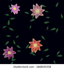 Floral ornamental vector pattern. Seamless design leafs texture.