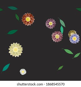 Floral ornamental vector pattern. Seamless design leafs texture.