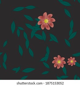 Patrón de vector ornamental floral. La textura de las hojas de diseño sin brillo.