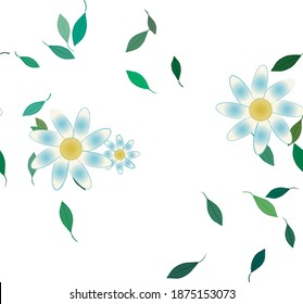 Floral ornamental vector pattern. Seamless design leafs texture.