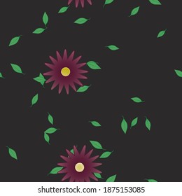 Floral ornamental vector pattern. Seamless design leafs texture.