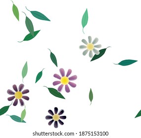 Floral ornamental vector pattern. Seamless design leafs texture.