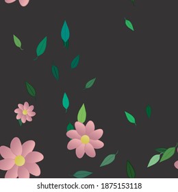 Floral ornamental vector pattern. Seamless design leafs texture.