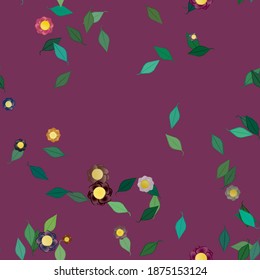 Floral ornamental vector pattern. Seamless design leafs texture.