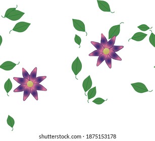 Floral ornamental vector pattern. Seamless design leafs texture.