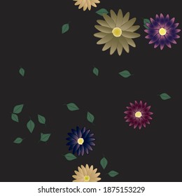 Floral ornamental vector pattern. Seamless design leafs texture.