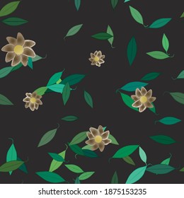 Floral ornamental vector pattern. Seamless design leafs texture.