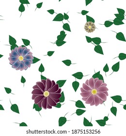 Patrón de vector ornamental floral. La textura de las hojas de diseño sin brillo.