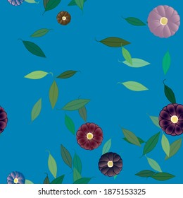 Floral ornamental vector pattern. Seamless design leafs texture.