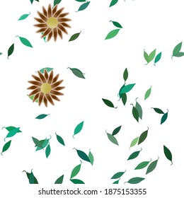 Blumenziermuster, Vektormuster. Nahtlose Design-Blätter Textur.