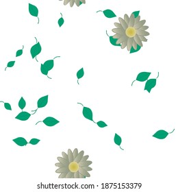 Floral ornamental vector pattern. Seamless design leafs texture.