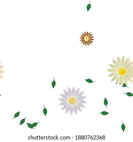 Floral ornamental vector pattern. Seamless design leafs texture.