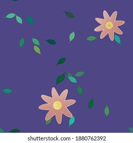 Floral ornamental vector pattern. Seamless design leafs texture.