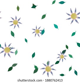 Floral ornamental vector pattern. Seamless design leafs texture.