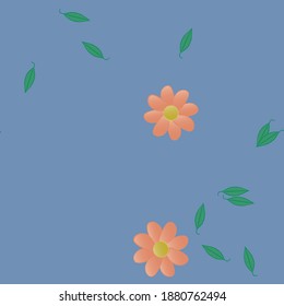 Floral ornamental vector pattern. Seamless design leafs texture.