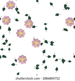 Floral ornamental vector pattern. Seamless design leafs texture.