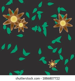 Floral ornamental vector pattern. Seamless design leafs texture.