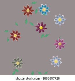 Floral ornamental vector pattern. Seamless design leafs texture.