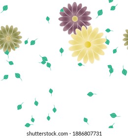 Floral ornamental vector pattern. Seamless design leafs texture.