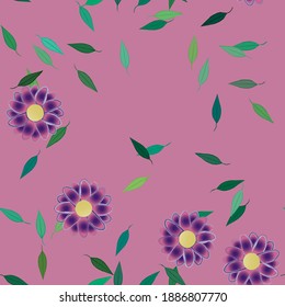 Floral ornamental vector pattern. Seamless design leafs texture.