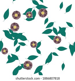 Patrón de vector ornamental floral. La textura de las hojas de diseño sin brillo.