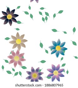 Floral ornamental vector pattern. Seamless design leafs texture.