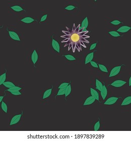 Floral ornamental vector pattern. Seamless design leafs texture.