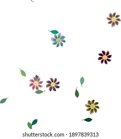 Floral ornamental vector pattern. Seamless design leafs texture.