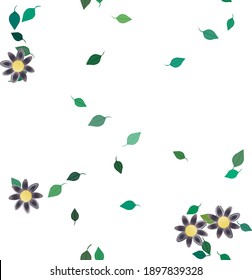 Floral ornamental vector pattern. Seamless design leafs texture.