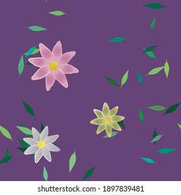 Floral ornamental vector pattern. Seamless design leafs texture.