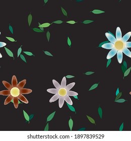 Floral ornamental vector pattern. Seamless design leafs texture.