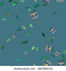 Floral ornamental vector pattern. Seamless design leafs texture.