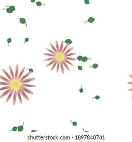 Floral ornamental vector pattern. Seamless design leafs texture.