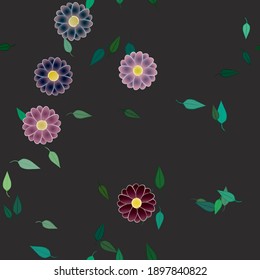 Floral ornamental vector pattern. Seamless design leafs texture.