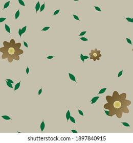 Floral ornamental vector pattern. Seamless design leafs texture.