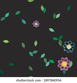 Floral ornamental vector pattern. Seamless design leafs texture.