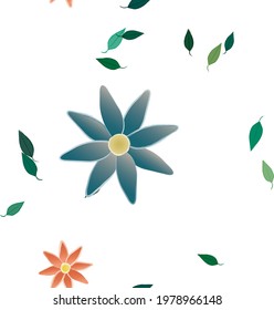 Floral ornamental vector pattern. Seamless design leafs texture.