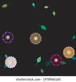 Floral ornamental vector pattern. Seamless design leafs texture.