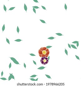 Floral ornamental vector pattern. Seamless design leafs texture.