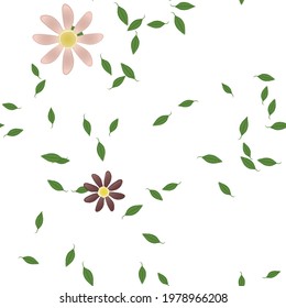 Floral ornamental vector pattern. Seamless design leafs texture.