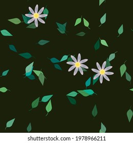 Patrón de vector ornamental floral. La textura de las hojas de diseño sin brillo.